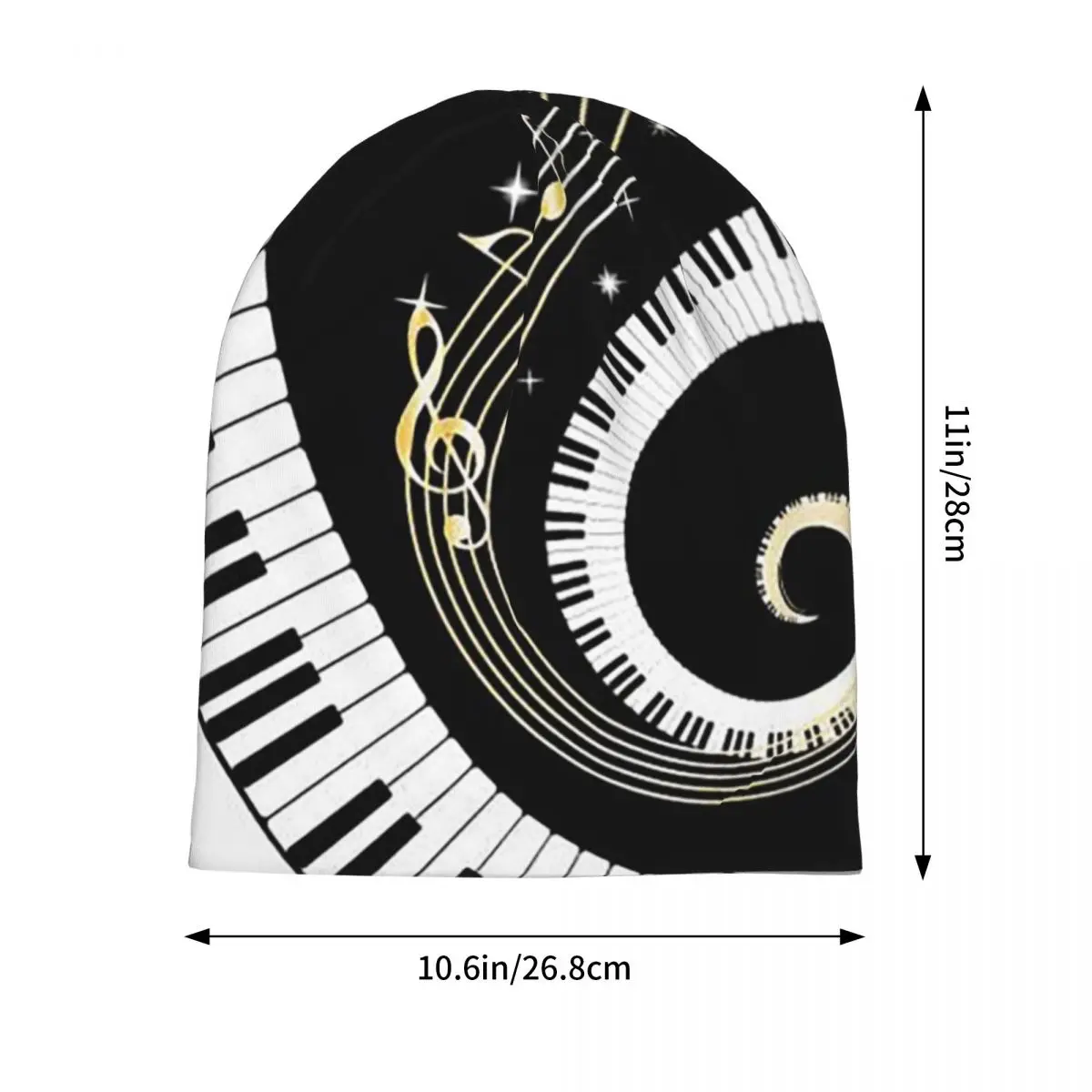 Piano Keyboard Music Notes Unisex Adult Beanies Caps Knitted Bonnet Hat Warm Fashion Autumn Winter Outdoor Skullies Hats