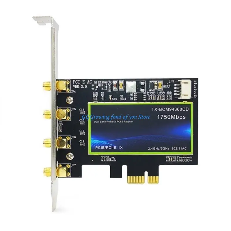Carte réseau H9EB 2.4 / 5GHz Adaptateur PCIEXWIFI Adapter Wireless AC BCM94360 BT4.0 avec antennes