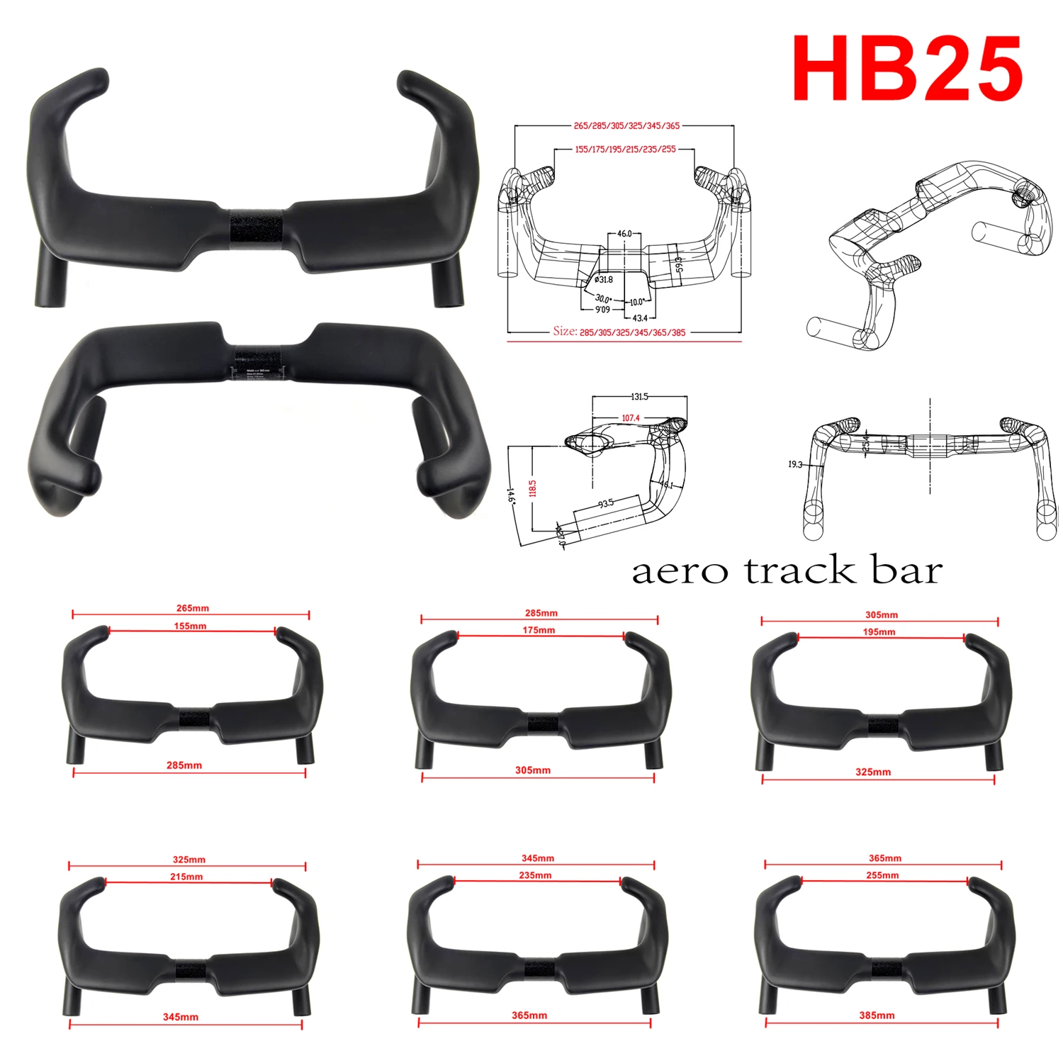 2026 HB25 Carbon Rennradlenker UD Matt 31.8MM Fahrradlenker Fahrradteil – Detail 1