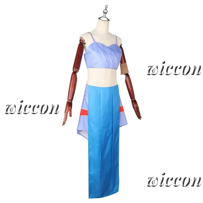 Halloween Princess Kida Atlantis Cosplay Party Costume Adult Women Blue Dress Suits Girls Carnival Fancy Sexy Dress