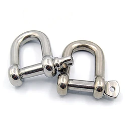 1pcs Stainless Steel D-ring Shackle Buckle Keychain Ring Hook Screw Pin Joint Connecter Bag Strap Clasp Leathercraft Parts