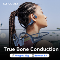 Sanag A5X True Bone Conduction Earphone Open Ear Bluetooth Wireless Sport Headphones Waterproof Headset 3D Stereo Sound