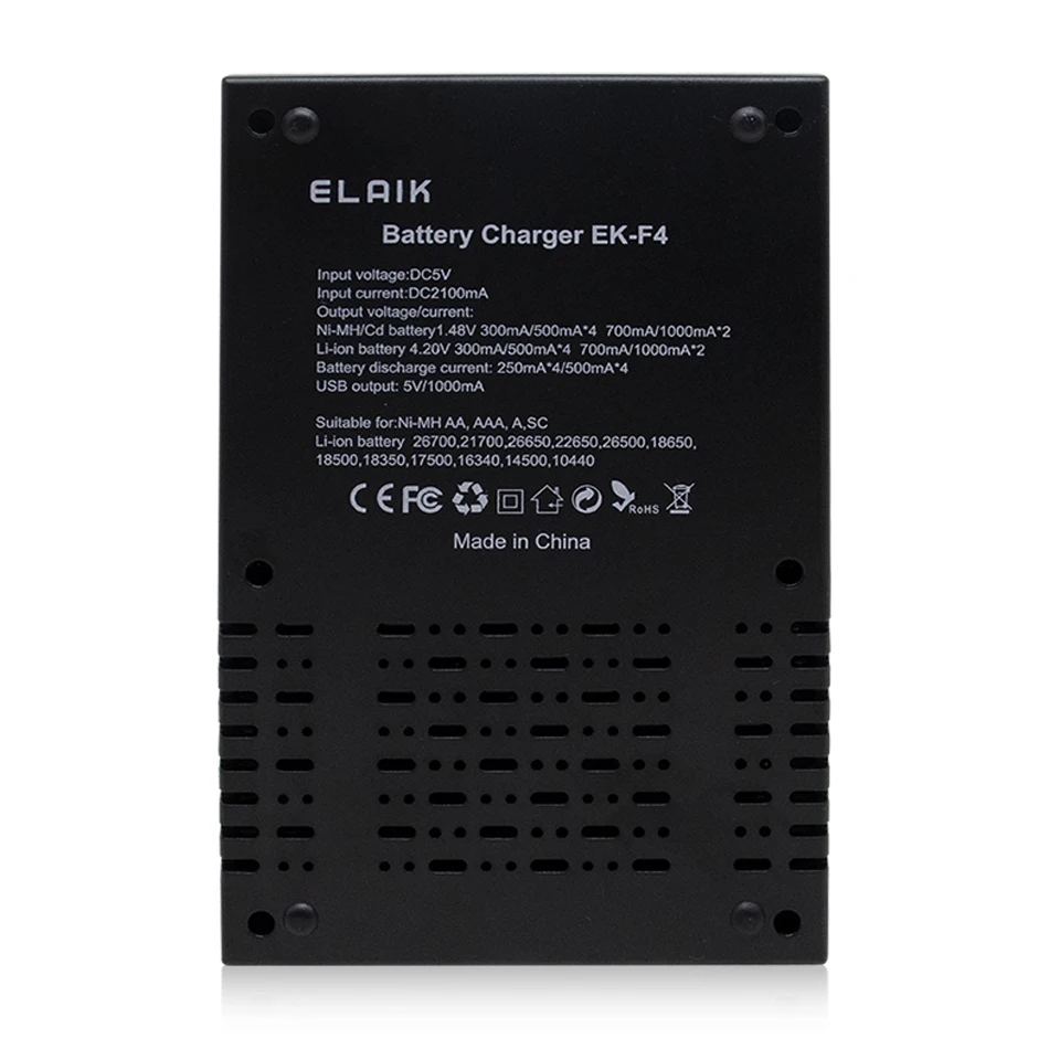 ELAIK-Substituição de Bateria Externa, 3.7V, 2000mAh, 18650, 20M, ICR18650 10A, Bateria De Iões De Lítio, Bateria Externa, Carregador