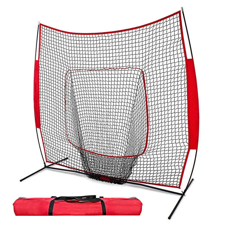 7x7 Baseball Softball Practice Net, Hitting Net, Sports Netting, Portable Training Aid, Durable Knotless Design