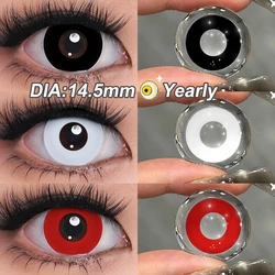 Magister Color Halloween Contact Lenses Cosplay Anime Contact Lenses White Eye Lenses Red Colored Lenses Pupilentes 1Pair Yearly