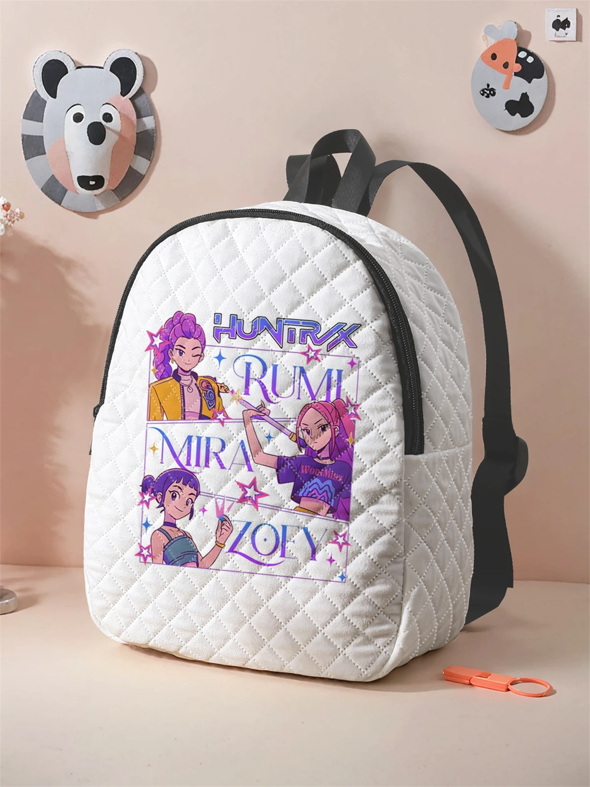 

Blossom，Bubbles， Casual Diamond Quilted Compact Backpack, Suitable for Outdoor, Travel, Campus, Suitable for Both Men and Women