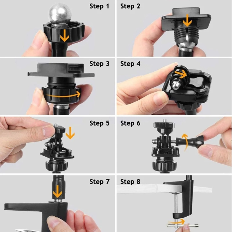 Webcam Stand Enhanced Flexible Desk Mount with Jaws Clamp Clip Gooseneck Webcam