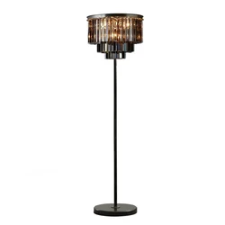 2026 Modern Luxury Gray Crystal Classic Black Standing Lights Living Room Decoration Standard Lighting Bedside Stand Light