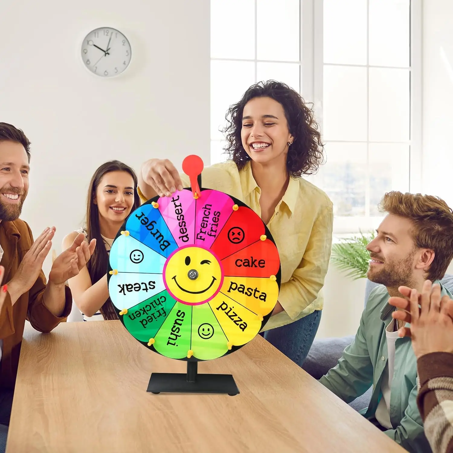 Colorful Prize Wheel Wall Mounted Roulette Spinning Game Win the Fortune Spinner for Party Carnival Tradeshow