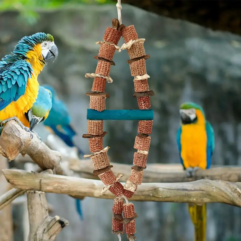 Parrot Toys For Large Birds Natural Corn Cob Bird Chew Toys Pets Cage Bite Corncob Nuts Toy For Small And Medium-Sized Macaws