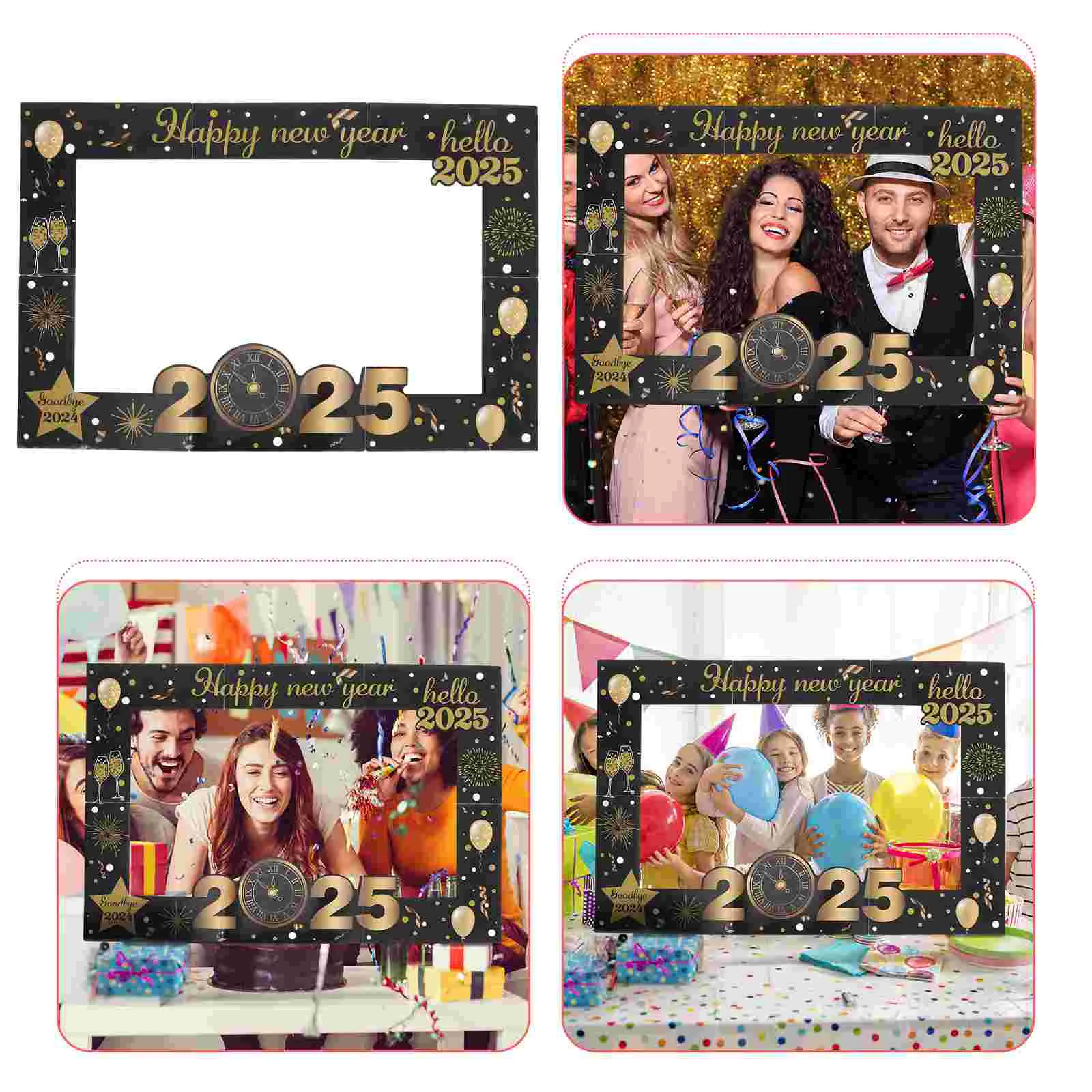 

New Year Photo Frame Booth Props Happy Party Favors Venue Setting Selfie Foam Years Photobooth