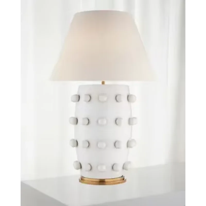 big size ceramic table lamp with big lampshade for hotel bedside lamp