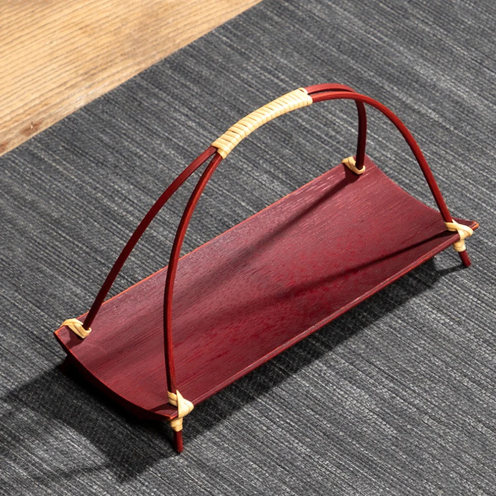 

Sturdy Bamboo Multi-Function Snack Tray Household Fruit Dessert Plate Wear-Resistant Desktop Adornment Elegant Serving Handheld