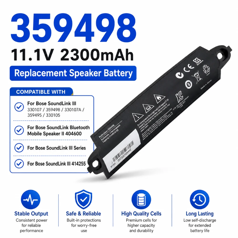 359498 Battery 2300mAh for Bose SoundLink III 330107A 359495 330105 412540 414255 for Soundlink Bluetooth Speaker II 404600