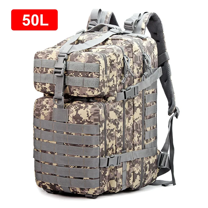 50L/30L Men\'s Nylon Backpack Military Tactical Backpack Outdoor Softback Camping Hiking Backpack Molle 3P Army Tactical Rucksack