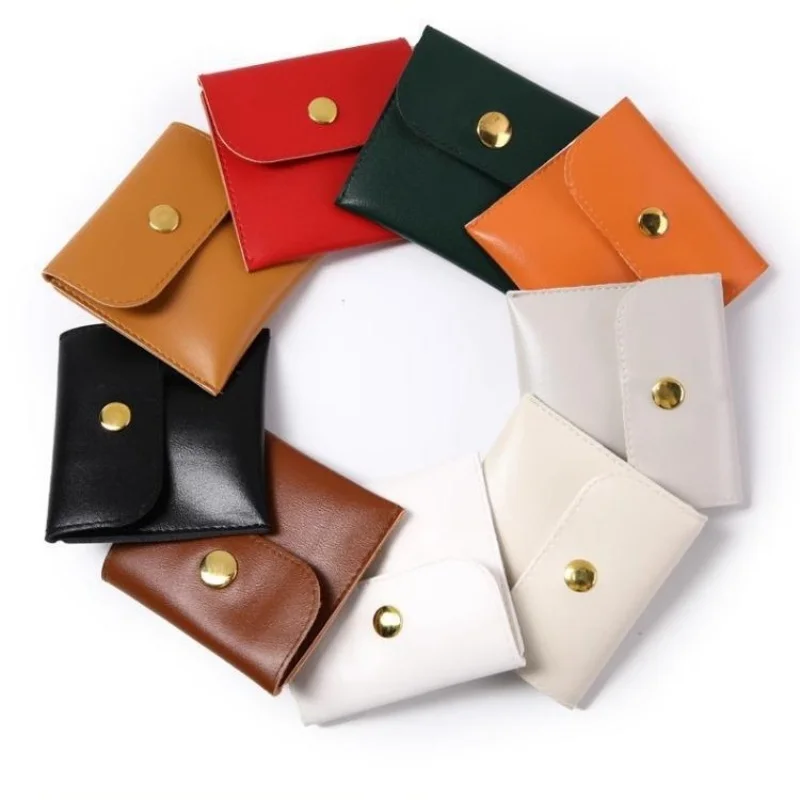 

25/50PCS Leather PU Storage Bags Ring Necklace Storage Bags Portable Flap Bags Snap Envelope Bags Mini Packing Bags Jewelry Bags