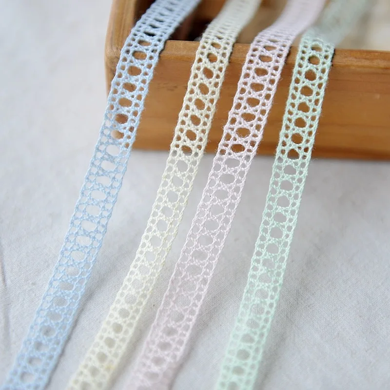 5Yard Cotton Lace Trim Vintage Lace Ribbon Crochet Cotton Lace Scalloped Edge for Bridal Wedding Decor DIY Craft Sewing Supplies