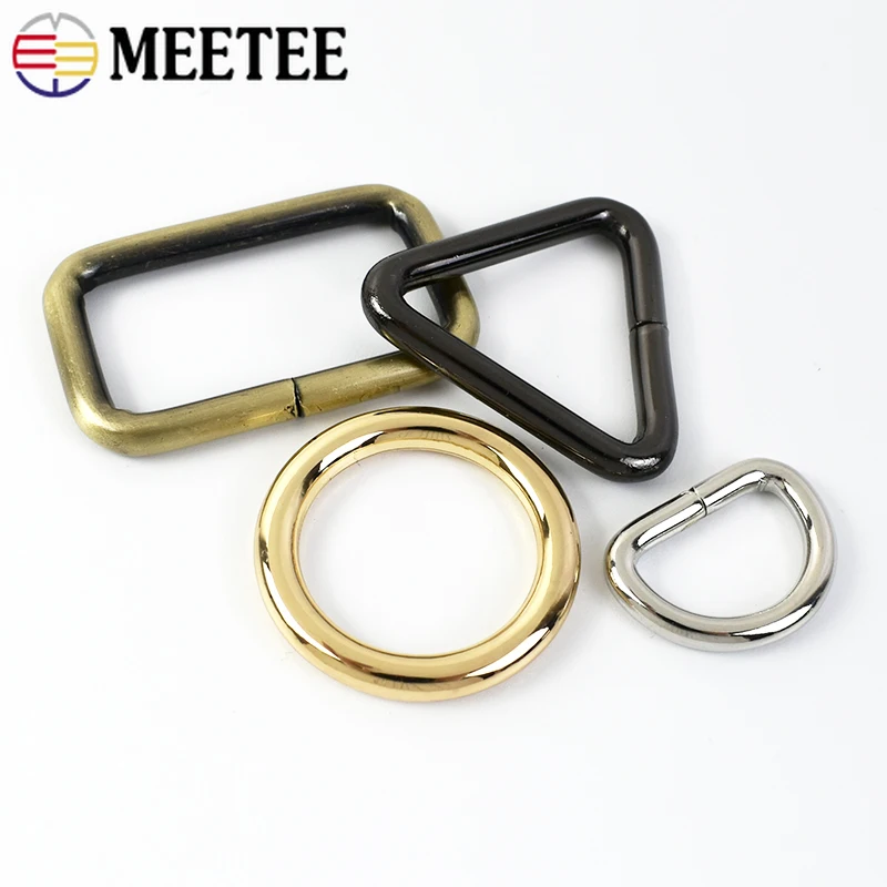 5Pcs Meetee 20-38mm Bag Strap Carabiner Rings Metal Buckles for Belt Keychain Hook Dog Collar Loop Buckle Webbing Hanger Clasp