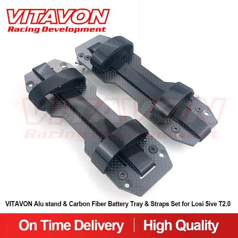 

VITAVON CNC Alu7075 Stand & Carbon Fiber Battery Tray & Straps Set For Losi 5ive T2.0