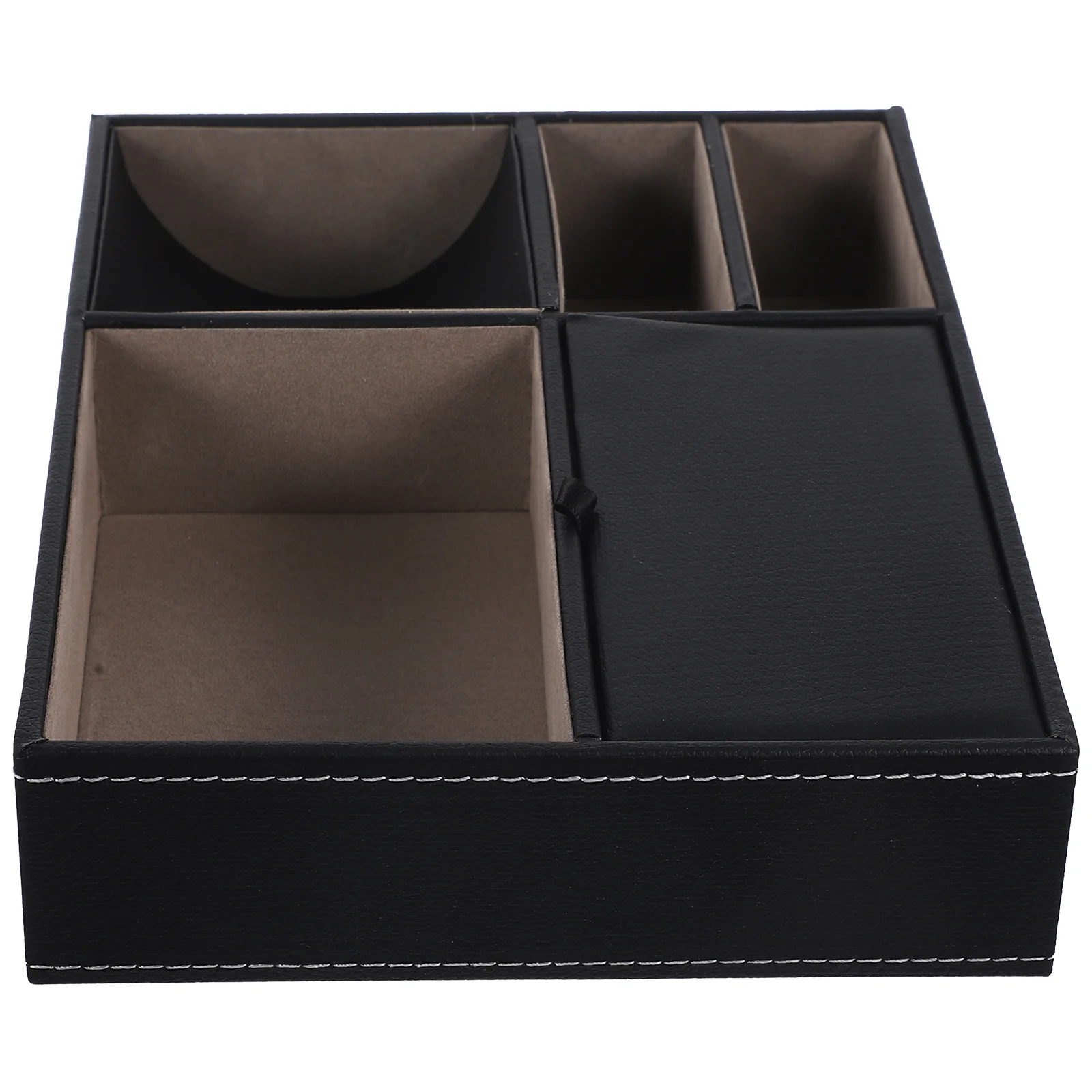 

Black Storage Box for Jewelry Watches Wallets Nightst ganizer Multi Compartments Durable Retro Style Bedroom Office