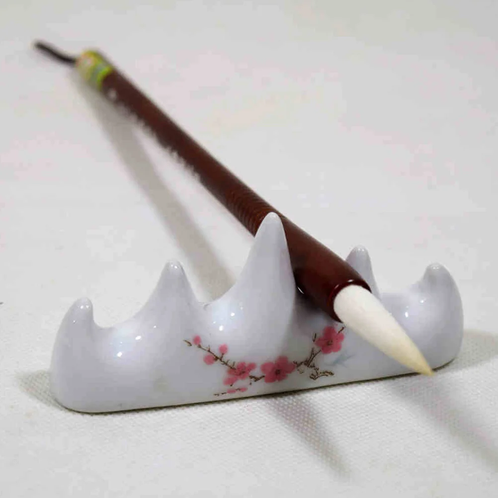 2Pcs Calligraphy Brush Pen Holder Multifunctional Ceramic Pen Rack for Ink Drawing Writing Art Tool Organizer Rest