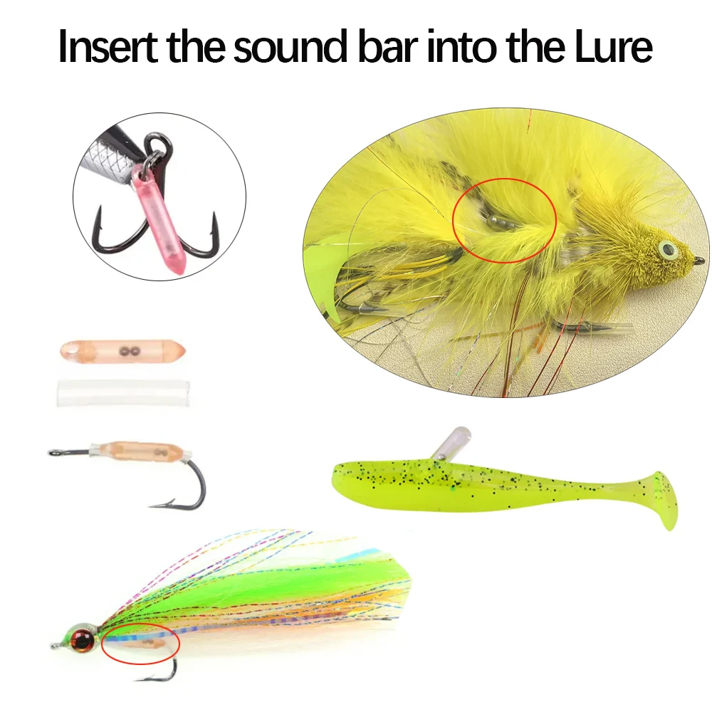 ICERIO 50 قطعة شريط الصوت الصيد إغراء خشخيشات الصلب الخرز ل اللافتات إغراء والطعم الصلب الحرارة يتقلص أنبوب خشخيشات يطير ربط المواد #3