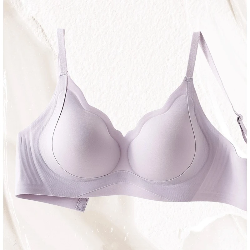 Seamless Contrast Color Fixed Cup Women's Bra Lift and Gather Small Chest Without Steel Ring Adjustable Underwear Sports Bra image 3