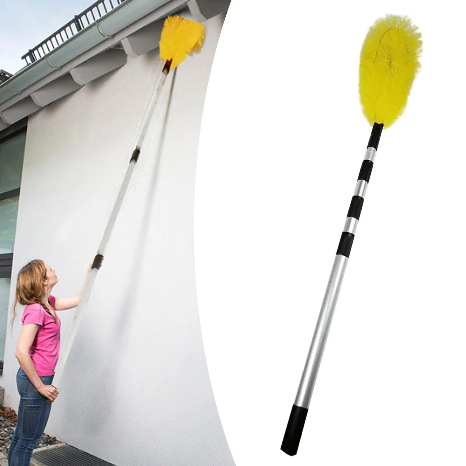 Gutter Cleaning Brush Versatile Adjustable Length Roofing Cleaner Tool