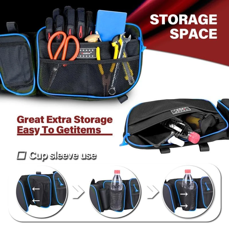 UTV Front Upper Door Bags Car Organizer For Can Am Maverick X3 XDS Canam Max R 4x4 Turbo R with Removable Knee Pad image 3