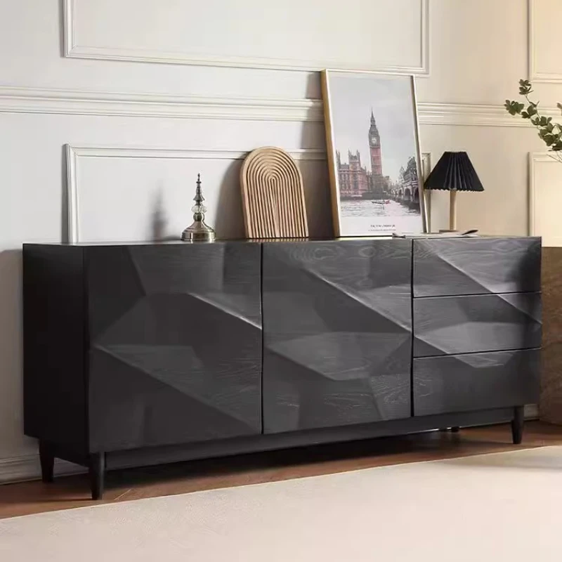 

Solid Wood Dining Side Cabinet Living Room Entrance Cabinet Creative Foyer High-end Storage Cabinet