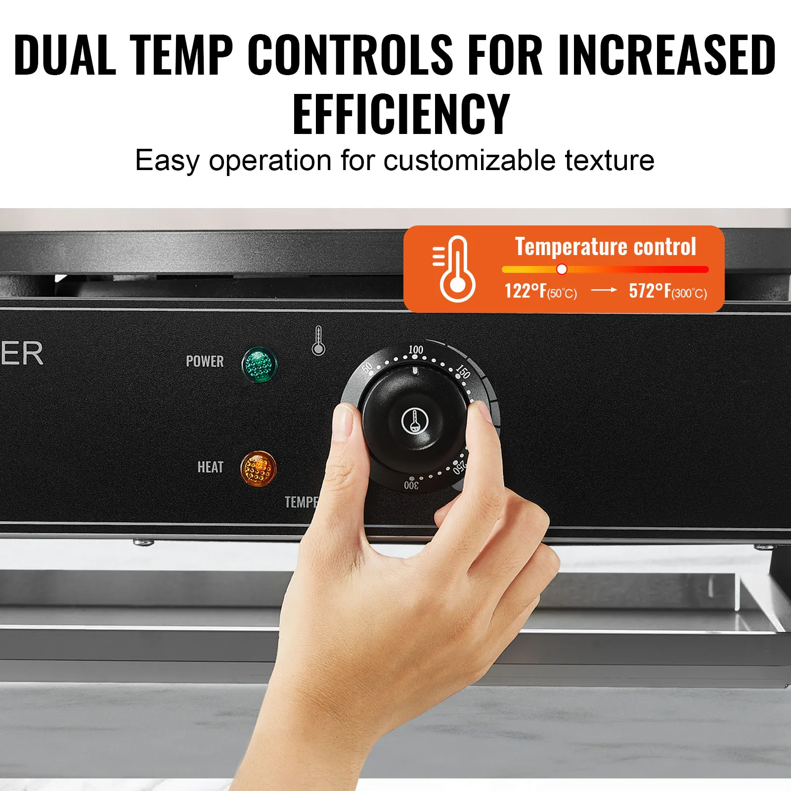 SucceBuy 16in Máquina de Crepe Elétrica Cabeça Dupla Máquina de Crepe Comercial Placa Plana Chapa de Crepe Cereais de Mesa Fogão de Panqueca