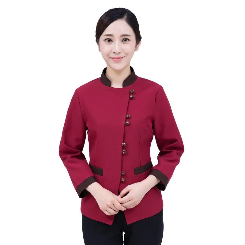 

Fall Winter Long Sleeve Hotel Cleaning Uniform for Women, Workwear for Hotel Room Cleaning Staff