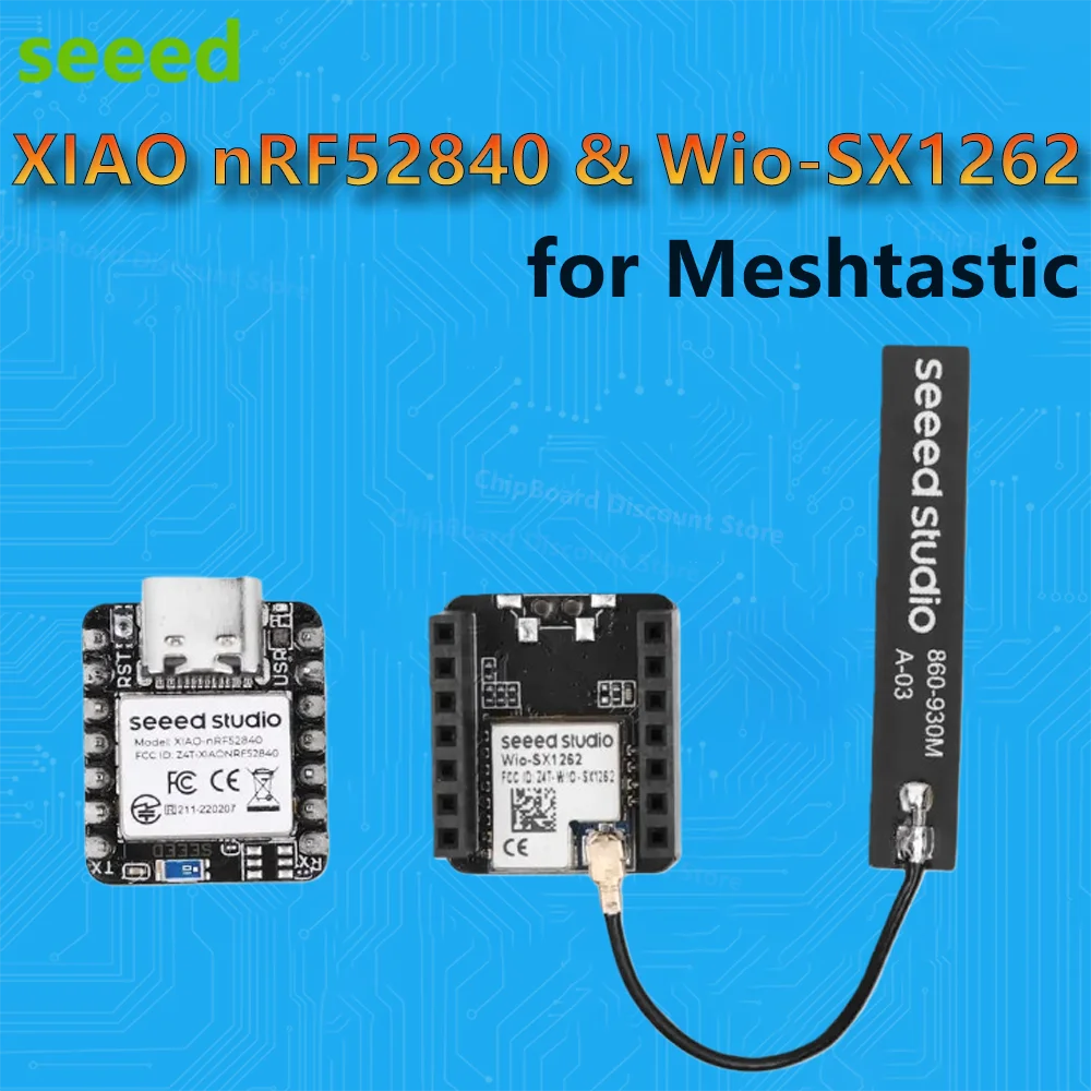 

Seeed XIAO nRF52840&Wio-SX1262 Kit for Meshtastic 868MHZ 915MHz LoRa 862-930MHz Microcontroller Bluetooth Integrated Antenna