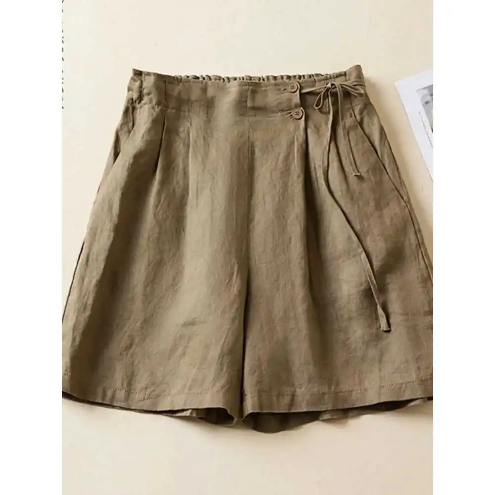 

Women's Casual Vintage ort Pants Summer 2025 Cleanfit Sle Low Waist PVC Material Middle-aged Suitable Umbrella Pants