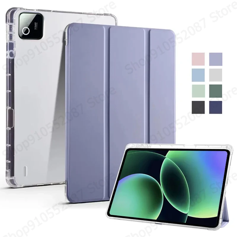 

For Xiaomi Pad 8 Case With Pen Holder Trifold PU Leather Soft Back Stand Tablet Funda For Xiaomi Pad 8 11.2 inch 2025 Case Coque