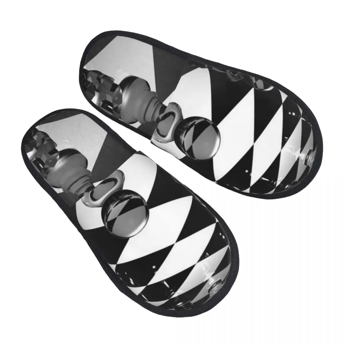 

Chess Board Print Slipper For Women Men Fluffy Winter Warm Slippers Indoor Slippers