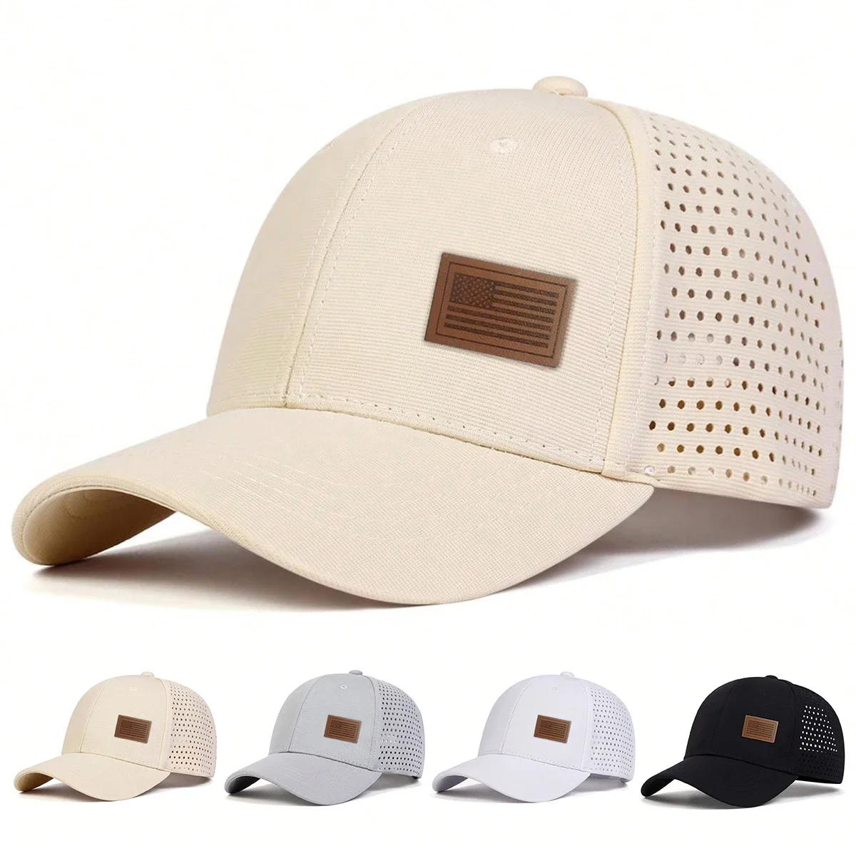 Unisex American Flag Label Baseball Net Caps Spring Summer Outdoor Sunscreen Hat Adjustable Casual Trucker Hats