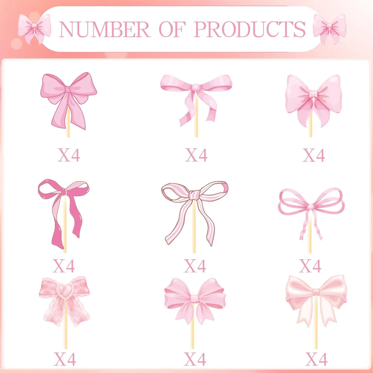 18 Stück rosa Fliege Kuchendekoration, Mädchen Schleife alles Gute zum Geburtstag Kucheneinsatz – Detail 4