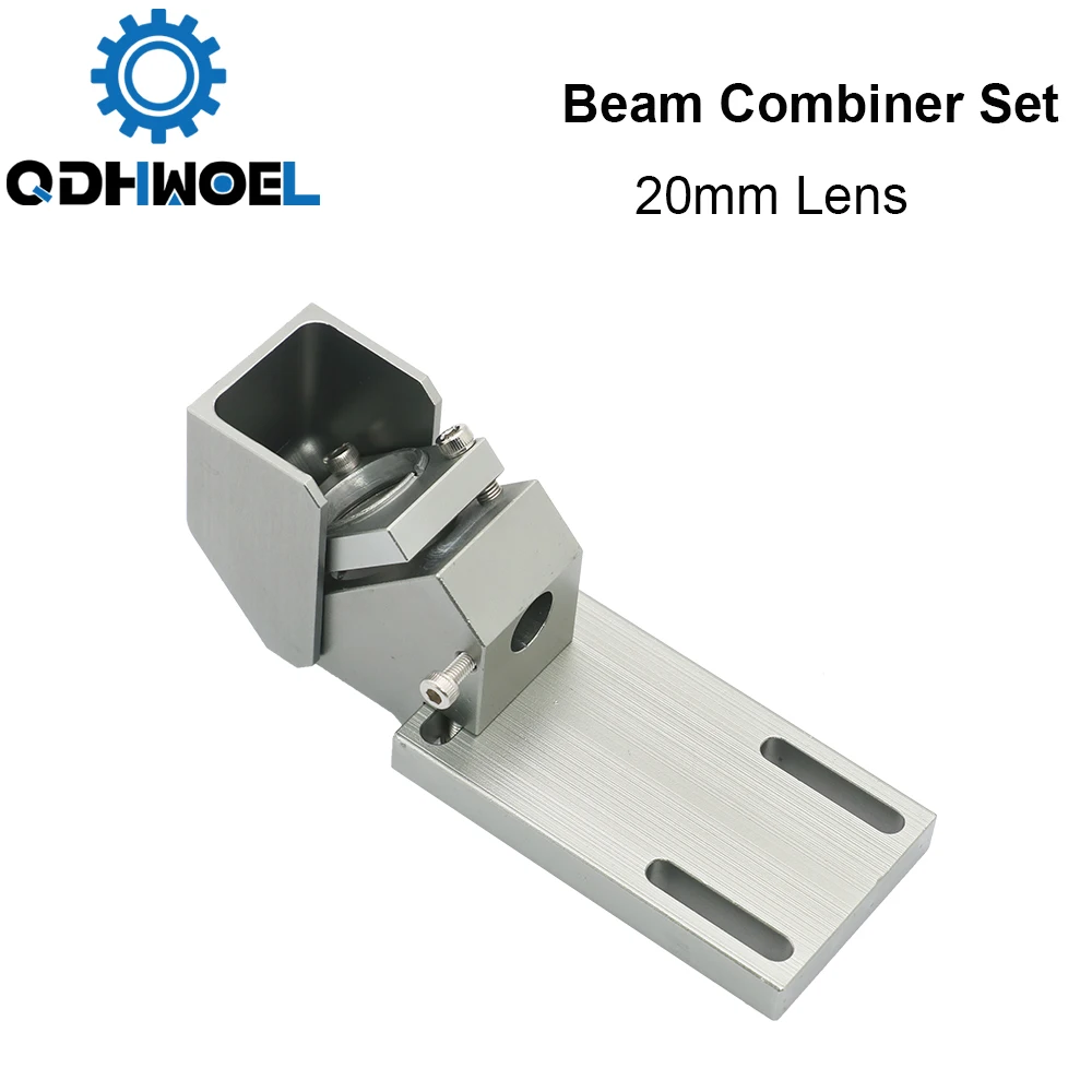 QDHWOEL New Arrival Beam Combiner Set 20mm ZnSe Laser Beam Combiner + Mount + Laser Pointer for CO2 Laser Engraving Machine