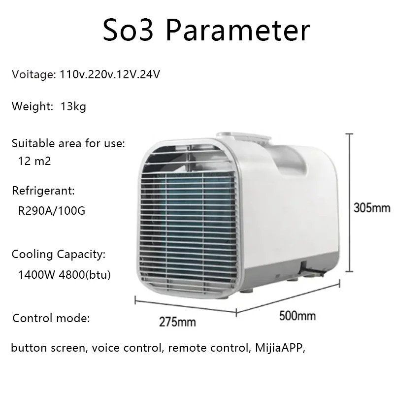 Portable Air Conditioner Climatiseur Mobile 12A 24V Dc Micro Compressor Tent  Aircondition for Caravan,Camper Accessories