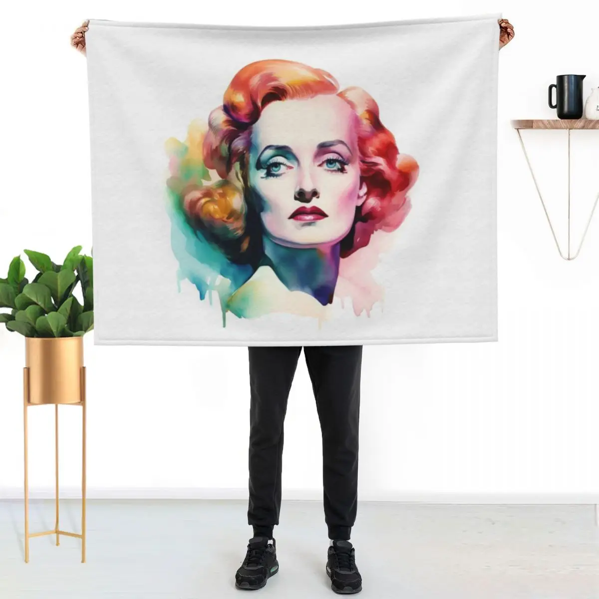 Bette Davis - The Trailblazer - Watercolor Portrait - Digital Art Throw Blanket Polar manga Loose Blankets