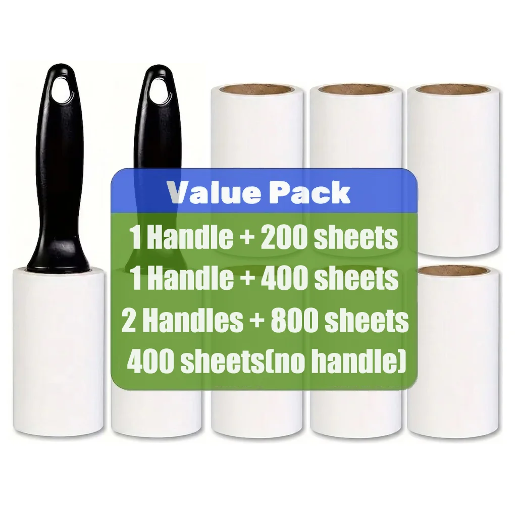 800/400/200 Sheets Lint Roller, Pet Hair Remover Roller, Lint Roller Refills, Tearable Sticky Lint Roller, Lint Rollers for Pet