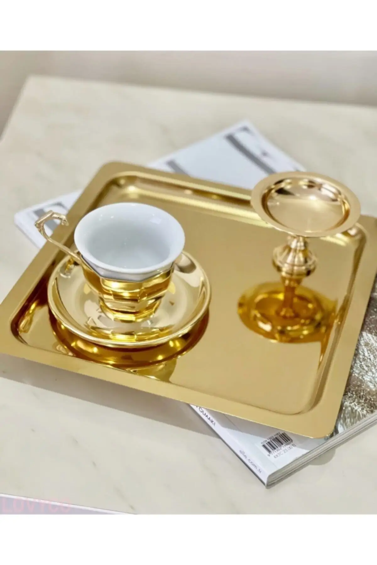 

Lux Gold square serving serving tray/presentation tray/luxury 2022 tray Tea tray Tea tray