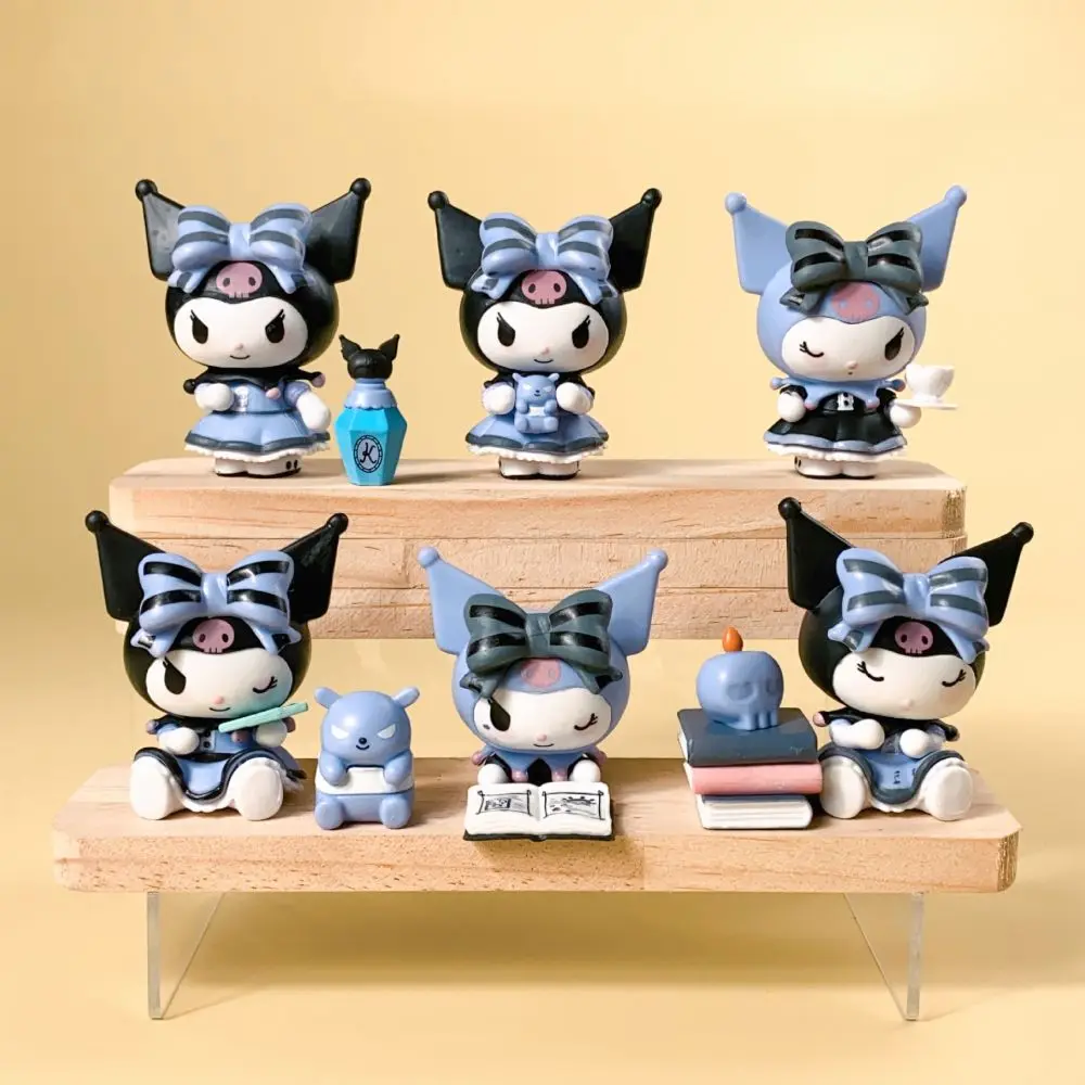 Kawaii Sanrio Cute Cartoon Dolls Anime Figures Kuromi Lucky Divination Series Desktop Action Figure Ornament Decoration Gifts