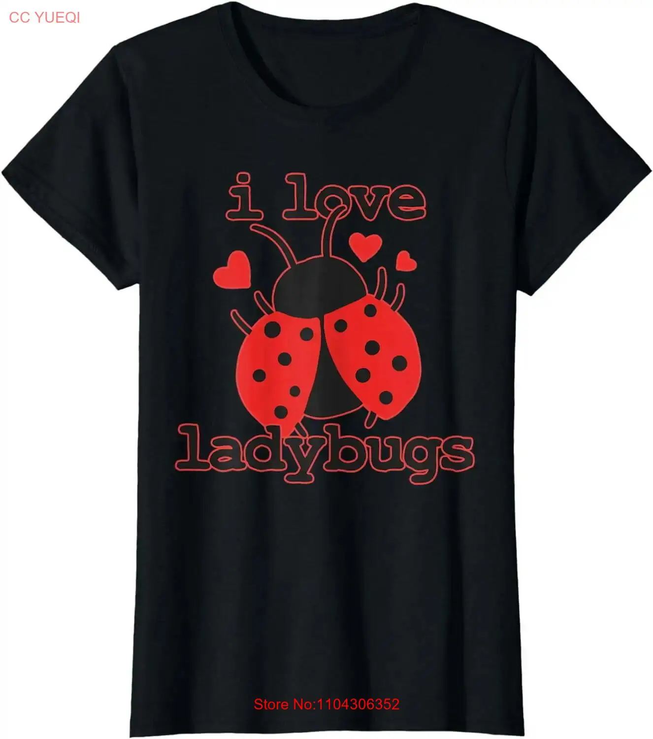 I Love Ladybugs Bugs Biologist Insects T-Shirt long or short sleeves