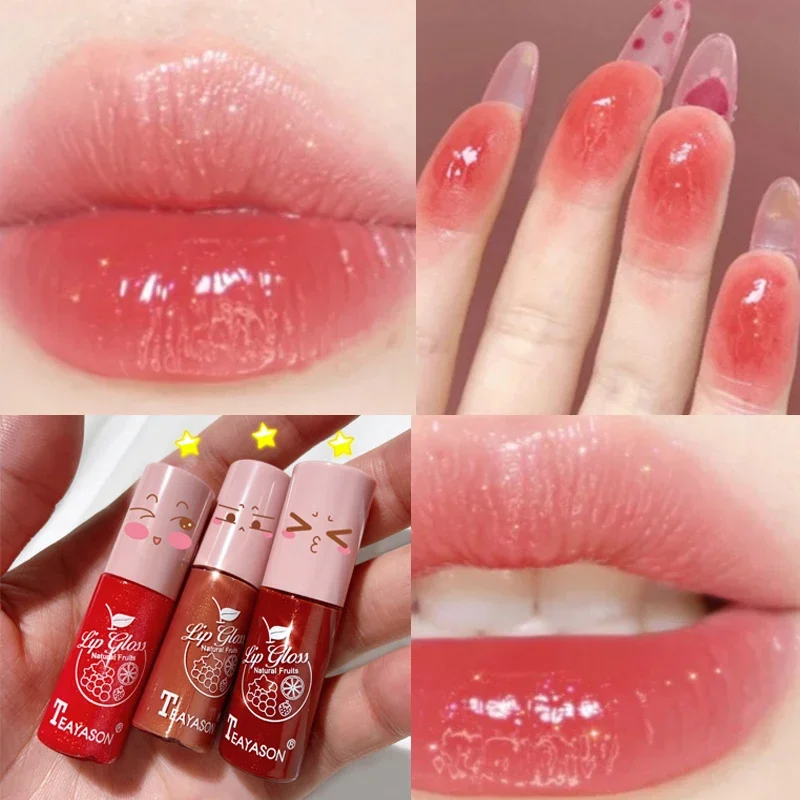 10 Colors Peach Moisturizing Lip Gloss Waterproof Glossy Long Lasting Not Sticky Natural Lip Tint Daily Water Mirror Lip Makeup