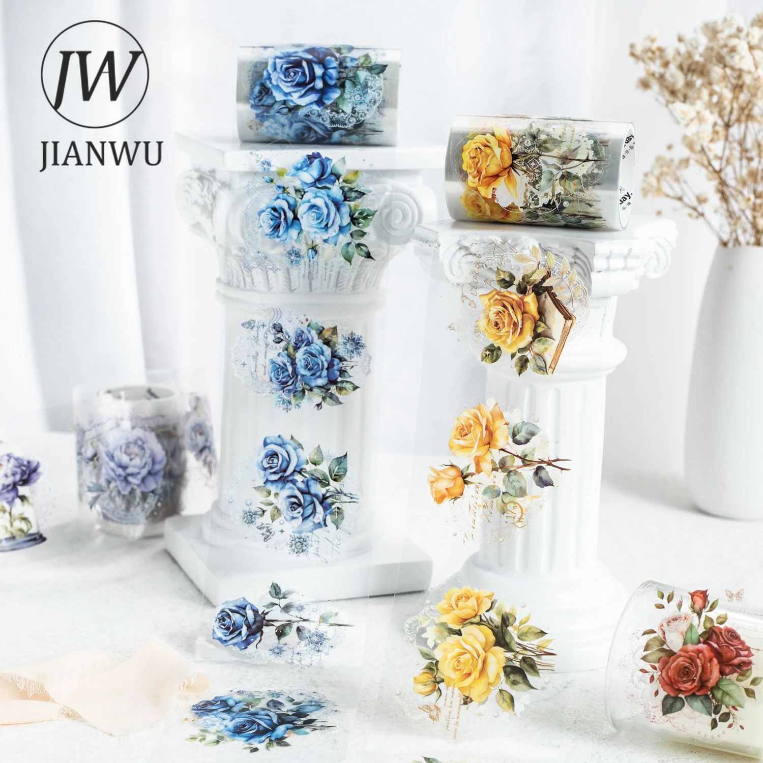 JIANWU 60mm*200cm Flower Dream Lace Series Vintage Plant Material Decor PET Tape Creative DIY Journal Collage Stationery