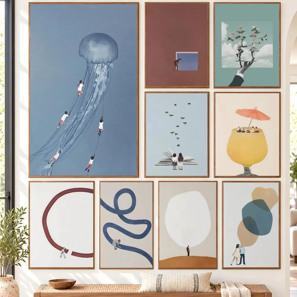 Abstract Modern People Philosophy Quality Museum Poster Self Adhesive Matte Wall Art Removable Home Room Decoration