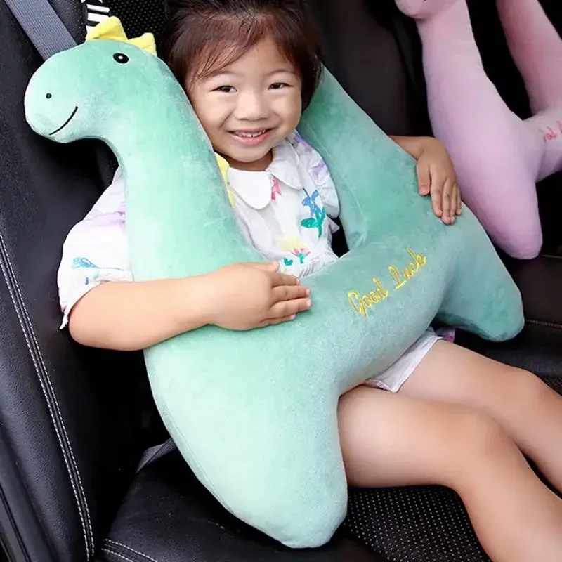 Pink Unicon H-Shape Car Travel Neck Pillow for Kids And Adults Head Support Cushion Child Seat Safety Women's Neck Pillow