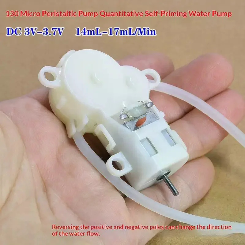 DC3.7V-5V 17mL/min Small 130 Motor Peristaltic Dosing Pump Micro Self-priming Suction Liquid Water Pump Reverseable Direction
